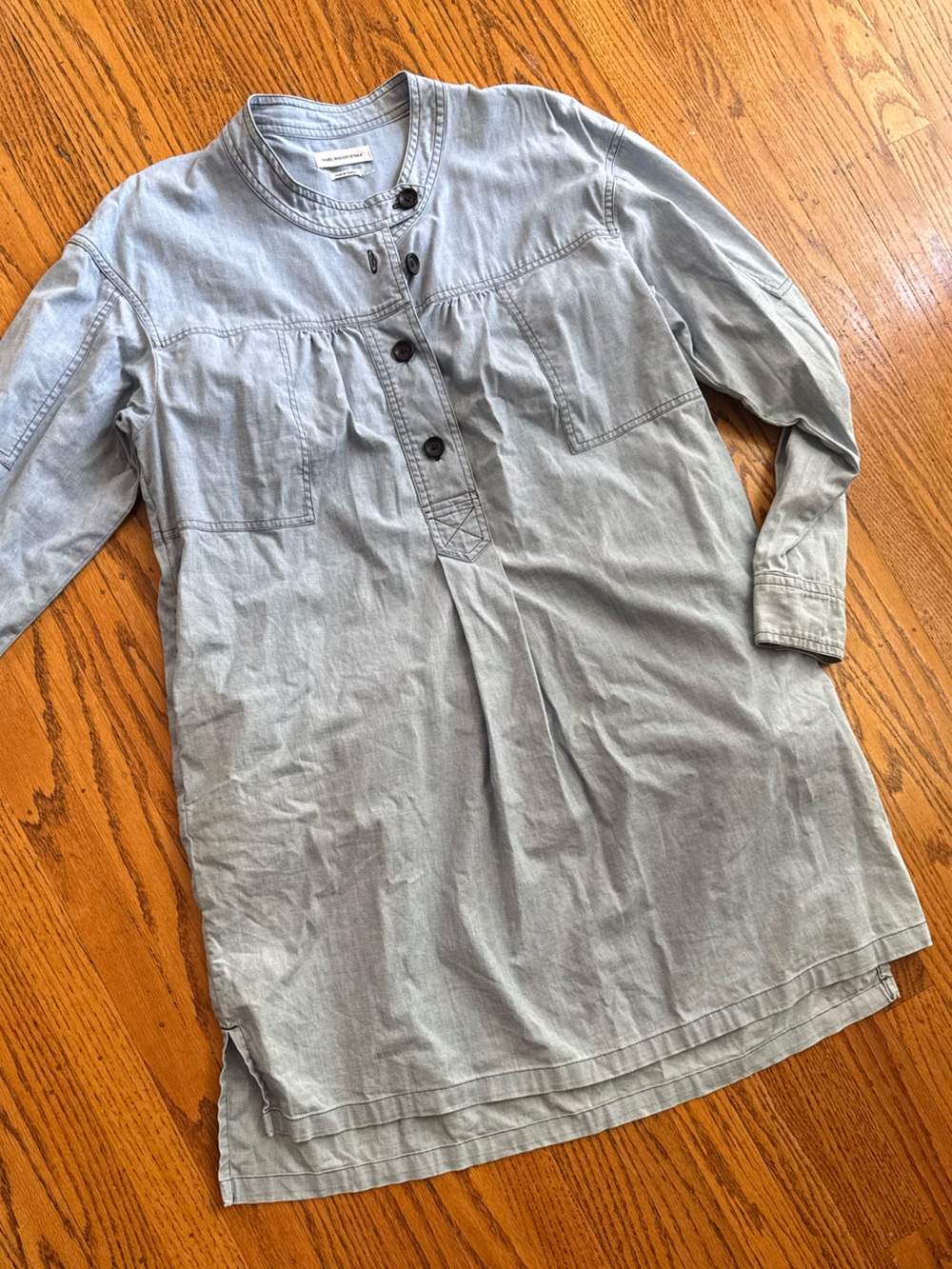 Isabel Marant Light Blue Long Sleeve Tunic Dress